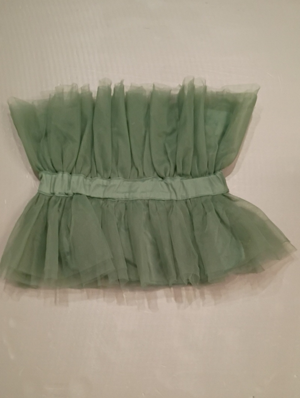 MABLE Mint Green Strapless Tulle Peplum Top M STUNNING!